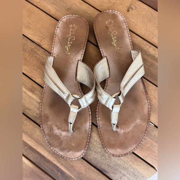 Lilly Pulitzer Shoes - Lilly Pulitzer Mckim Gold Sandals